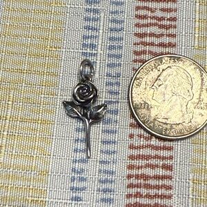 James Avery Sterling Silver RETIRED Long Stem Rose Charm